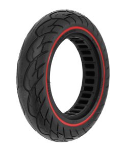 Pneu Trottinette Plein 10 X 2.125 Noir Liseret Rouge (Dualtron - Apollo et Autres) Largueur Interieur 35 mm