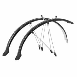 Garde Boue City-VTC Tringles 28"-700X35 Gravity Trekking Plastic Noir Incassable Largeur 45mm (Paire) - Reprends Sa Forme Initiale Apres Deformation