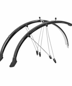 Garde Boue City-VTC Tringles 28"-700X35 Gravity Trekking Plastic Noir Incassable Largeur 45mm (Paire) - Reprends Sa Forme Initiale Apres Deformation