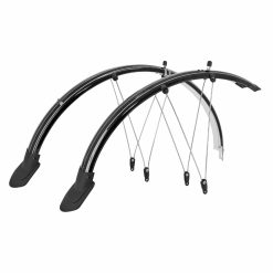 Garde Boue City-VTC Tringles 28"-700X35 Gravity Trekking Plastic Noir Incassable Largeur 60mm (Paire) - Reprends Sa Forme Initiale Apres Deformation