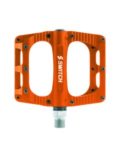 Pedale VTT Plateforme Descente - BMX Switch Freeride Alu Cnc Orange Filetage 9-16 Avec Picots (Paire) 100X90mm