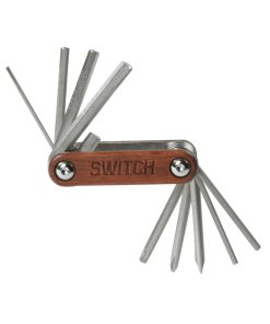 Outil Multifonction Switch Corps Bois 8 Fonctions Cle Allen + Tournevis