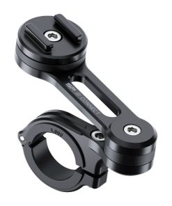 Support Smartphone-Telephone Moto-Velo Sp Connect Vendu A L'Unite Fixation Guidon Taille Masse Alu Noir Orientable A 360° (Diam 22,2, 25,4, 28,6, 31,8 mm)