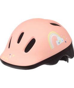 Casque Velo Enfant-Bebe Polisport Happy Rainbow Rose Taille 44-48Cm Avec Molette (Vendu Sur Carte)