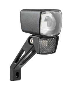 Eclairage Velo Pour Moyeu Dynamo Avant Sur Fourche Axa Nxt 30 Lux Noir Bouton Switch On-Off - Pour Voir A 50M et Visible A 3Kms - Eclairage A L'Arret 4Mn