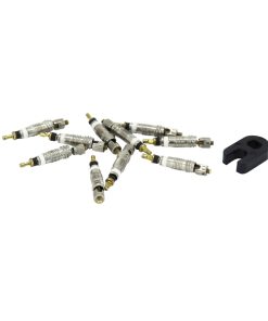 Corps de Valve Pour Tubeless Gravity Argent Presta - Obus de Valve et Outil Montage - Demontage (Lot de 10Pcs)