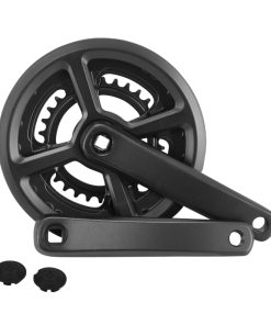 Pedalier Route Alu 170 mm Noir 9V. Plateau 46-30D. Avec Carter Chaine (Axe Carre Lg 124 mm) - Pour Giant Roam