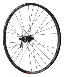Roue VTT Disque Blocage 26" Klixx Tubeless Ready Arriere Noir Moyeu Shimano Acera Qc400 Cassette 11-10-9V Centerlock - Jante 23C 32 Rayons All Mountain