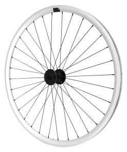Roue Route - Fixie Patin Gravity Argent Avant Avec Ecrous Jante 17C Profil 28mm