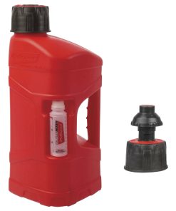 Jerrycan-Bidon Polisport Prooctane 10 L Rouge (Avec Bouchon de Remplissage Rapide) et Bidon 125 ml (Doseur Huile)
