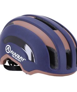 Casque Velo Adulte Auvray Urbain Safe Marine-Marron Double In-Mold Avec Eclairage Integre Usb Taille 56-59 Reglage Molette