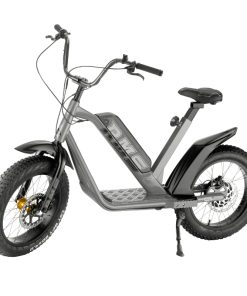 Draisienne Électrique RMS E-Drais Max Gris RAL 9006 Moteur 350 W Homologué NF EN 14764 (Garde-Boue en Option) (Dim. 1,65 x 0,83 x 1,18 m) – Made in France