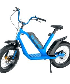 Draisienne Électrique RMS E-Drais Max Bleu Ciel RAL 5015 Moteur 350 W Homologué NF EN 14764 (Garde-Boue en Option) (Dim. 1,65 x 0,83 x 1,18 m) – Made in France