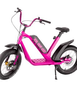 Draisienne Électrique RMS E-Drais Max Rose RAL 4003 Moteur 350 W Homologué NF EN 14764 (Garde-Boue en Option) (Dim. 1,65 x 0,83 x 1,18 m) – Made in France