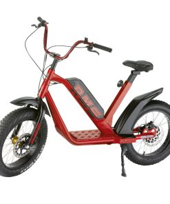 Draisienne Électrique RMS E-Drais Max Rouge RAL 3020 Moteur 350 W Homologué NF EN 14764 (Garde-Boue en Option) (Dim. 1,65 x 0,83 x 1,18 m) – Made in France