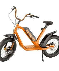Draisienne Électrique RMS E-Drais Max Orange RAL 2008 Moteur 350 W Homologué NF EN 14764 (Garde-Boue en Option) (Dim. 1,65 x 0,83 x 1,18 m) – Made in France