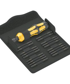 Tournevis A Frapper Wera 900 Kompakt Embouts-Lames Interchangeables Noir-Jaune (Set 19 Pieces) -Marque Allemande Pour Les Ateliers-