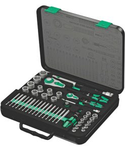 Cliquet Wera 8100 Zyklop Speed 1-4, 1-2 Metrique Avec Douilles et Embouts Noir-Vert (Set 43 Pieces) -Marque Allemande Pour Les Ateliers-