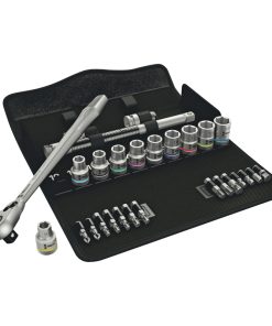 Cliquet Wera 8100 Zyklop Metal 1-2 Metrique Avec Douilles et Embouts Chrome Moly (Set 28 Pieces) -Marque Allemande Pour Les Ateliers-