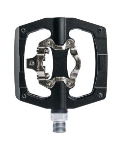 Pedale Gravel - VTT Plate Switch Automatique Ou Standard Alu Cnc Noir 90 X 90 mm (Compatible Shimano SPD) (Paire)