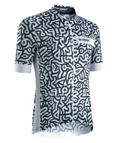 Maillot Gist Homme Paint Manches Courtes Zip Total Noir-Blanc Xxl -5344