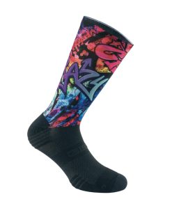 Chaussettes-Socquettes Ete Gist Range Noir Murales Noir et Design Muticolor 43-47 Ecologique - Hauteur 22 Cm (Paire) -5868