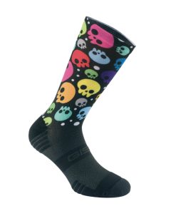 Chaussettes-Socquettes Ete Gist Range Noir Skull Noir et Design Muticolor 43-47 Ecologique - Hauteur 22 Cm (Paire) -5868