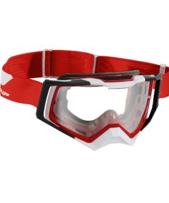 Masque-Lunettes Cross Progrip 3309 TR Rapid Rouge-Blanc-Noir Ecran Transparent Anti-Rayures-Anti U.V.-Anti-Buee (Homologue Ce-En-N° Ac-96025 Rev.2)