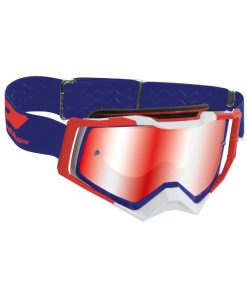 Masque-Lunettes Cross Progrip 3309 Fl Rapid Multilayered Bleu-Rouge-Blanc Ecran Miroir Rouge Anti-Rayures-Anti U.V.-Anti-Buee (Homologue Ce-En-N° Ac-96025 Rev.2)