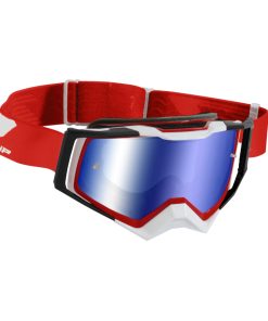 Masque-Lunettes Cross Progrip 3309 Fl Rapid Multilayered Rouge-Blanc-Noir Ecran Miroir Bleu Anti-Rayures-Anti U.V.-Anti-Buee (Homologue Ce-En-N° Ac-96025 Rev.2)