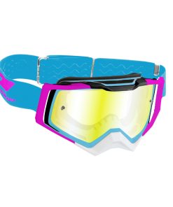 Masque-Lunettes Cross Progrip 3309 Fl Rapid Multilayered Bleu Clair-Fuchsia-Noir Ecran Miroir Jaune Anti-Rayures-Anti U.V.-Anti-Buee (Homologue Ce-En-N° Ac-96025 Rev.2)