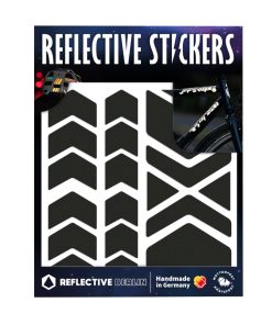 Autocollant-Sticker Reflechissant Pour Velo, Casque Modele Fleche-Chevron Noir (Planche) -Reflective Berlin-
