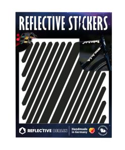 Autocollant-Sticker Reflechissant Pour Velo, Casque Modele Bandes Universelles Noir (Planche) -Reflective Berlin-