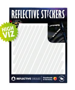 Autocollant-Sticker Reflechissant Pour Velo, Casque Modele Bandes Universelles Blanc (Planche) -Reflective Berlin-