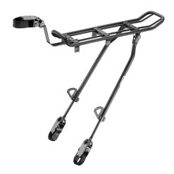 Porte Bagage Velo Arriere Ibera Road Alu Noir 26" À 29" Fixation Sur Haubans et Tige de Selle - Poids Max 7Kgs- Compatible Pakrak Compatible Pour Tout Velo Depourvu de Fixation