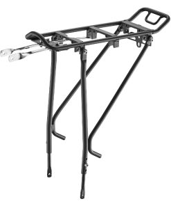 Porte Bagage Velo Arriere A Tringles Ibera Touring Alu Noir Reglable 26" À 29" Pour V-Brake et Frein Disque Compatible Systeme Pakrak et Mik - Poids Max 25Kgs-