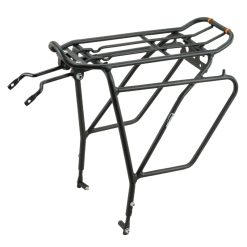Porte Bagage Velo Arriere A Tringles Ibera Touring Plus Alu Noir Reglable 26" À 29" Pour Frein Disque Compatible Systeme Pakrak et Sidepak - Poids Max 25Kgs-
