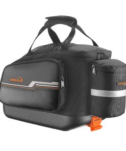 Sacoche Arriere Velo Trunkbag Ibera Commuter Bag Noir 17L Fixation Porte Bagage Systeme Pakrak (38X22X26Cm) -