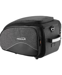 Sacoche Arriere Velo Trunkbag Ibera Commuter Bag Mik Noir 15L Fixation Porte Bagage Systeme Mik (37.5X26X25Cm)