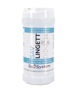Lingettes Mains Atelier Duo System Savlingett Bleu 200X250mm (Pot de 80 Lingettes) (Made In France - Certification Afnor Iso 9001)