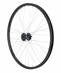 Roue VTT Disque Blocage 26" M260 Avant Noir Moyeu Shimano M475 Disque 6 Trous Rayons Argent