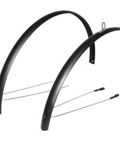 Garde Boue City-VTC Tringles 28'' Stronglight Tour 48mm Noir Mat (Paire) Avec Fixation Classic Tringles Inox