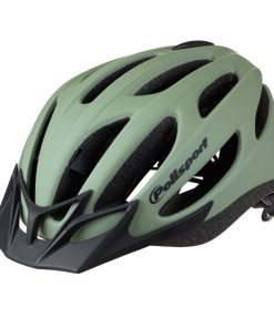 Casque Velo City Adulte Polisport Sport Flow In-Mold Vert Mat Avec Visiere Noir Taille 58-62 System Quick Lock