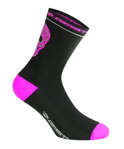 Chaussettes-Socquettes Ete Gist Crane Noir-Rose Fluo 36-39 - Hauteur 18Cm (Paire) -5860