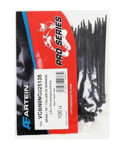 Collier de Serrage Nylon Type Rilsan Artein 2,5X135 mm Noir (Vendu Par 100) -Pro Series-