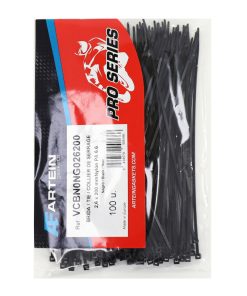 Collier de Serrage Nylon Type Rilsan Artein 2,6X200 mm Noir (Vendu Par 100) -Pro Series-