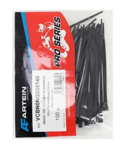 Collier de Serrage Nylon Type Rilsan Artein 3,5X140 mm Noir (Vendu Par 100) -Pro Series-