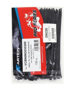 Collier de Serrage Nylon Type Rilsan Artein 3,5X200 mm Noir (Vendu Par 100) -Pro Series-