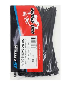 Collier de Serrage Nylon Type Rilsan Artein 4,5X200 mm Noir (Vendu Par 100) -Pro Series-
