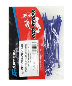 Collier de Serrage Nylon Type Rilsan Artein 3,5X140 mm Bleu (Vendu Par 100) -Pro Series-